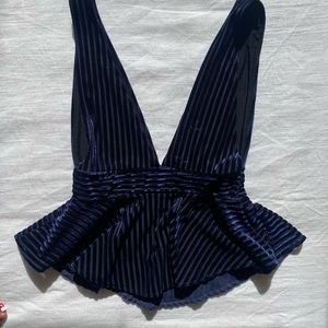 URBAN OUTFITTER PLUNGE VELVET TOP